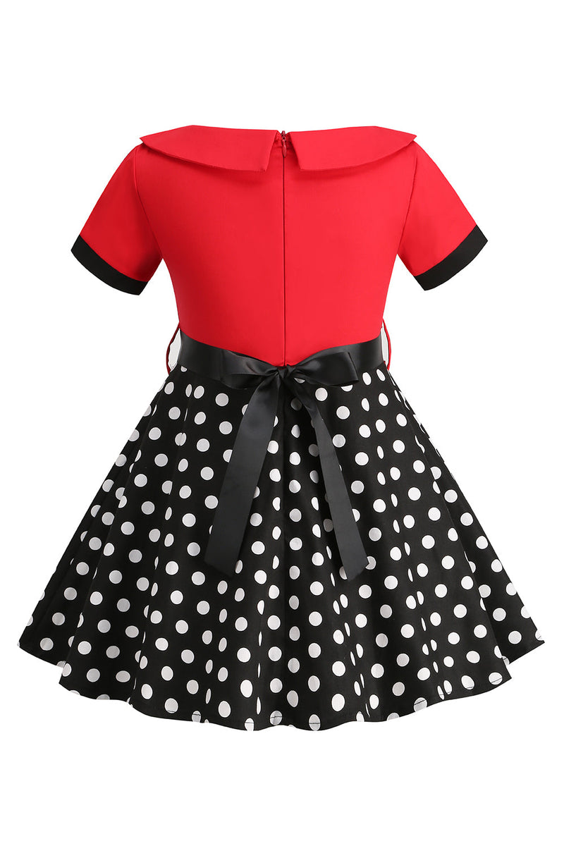 Load image into Gallery viewer, Bateau Neck Polka Dots White Vintage Girl Dresses