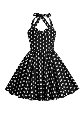 Halter Red Vintage Polka Dot 50's Girls Dress with Bow