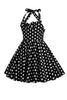 Load image into Gallery viewer, Halter Red Vintage Polka Dot 50&#39;s Girls Dress with Bow