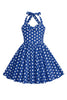 Load image into Gallery viewer, Halter Red Vintage Polka Dot 50&#39;s Girls Dress with Bow