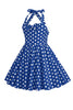 Load image into Gallery viewer, Halter Red Vintage Polka Dot 50&#39;s Girls Dress with Bow