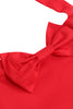 Load image into Gallery viewer, Halter Red Vintage Girls Dress with Bow