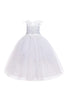 Load image into Gallery viewer, White Weeding Flower Girl Dress with Bow