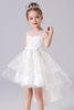 Load image into Gallery viewer, White High-low Flower Girl Dress with Bow