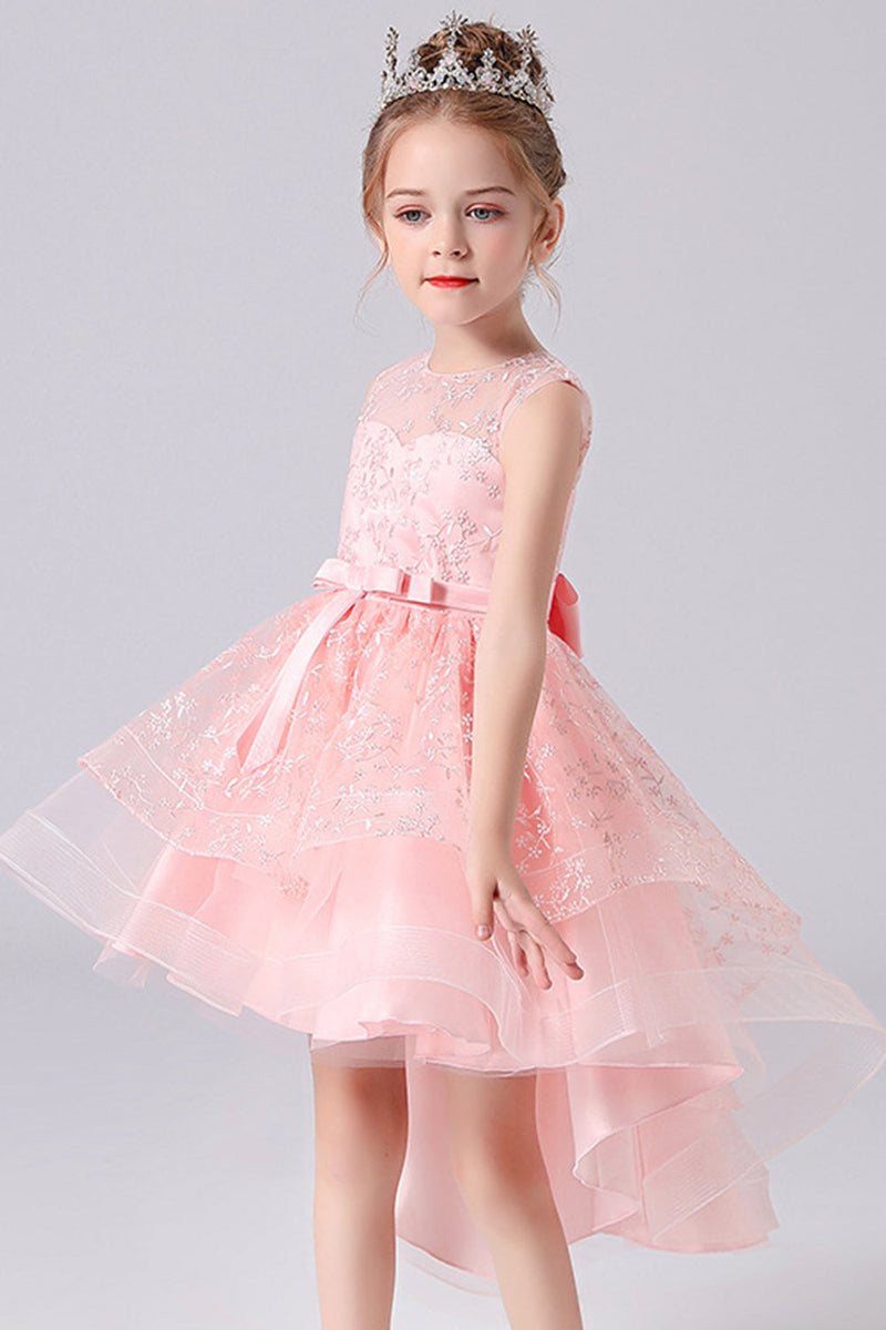 Long pink flower outlet girl dresses