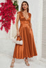 Load image into Gallery viewer, Red Deep V-neck Cap Sleeves Party Dress