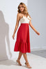 Load image into Gallery viewer, Red Strapless Summer Party Dress with Bow