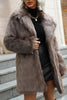 Load image into Gallery viewer, Khaki Midi Lapel Neck Women Faux Fur Coat