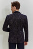 Load image into Gallery viewer, Black Jacquard Satin Notched Lapel Men&#39;s Blazer