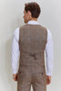 Load image into Gallery viewer, Brown Men&#39;s 3 Piece Plaid Prom Party Suits