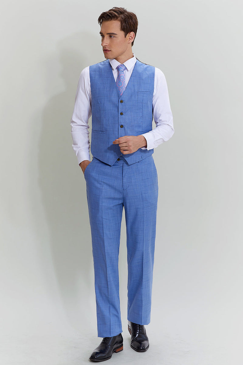 Load image into Gallery viewer, Men&#39;s 3-piece Two Button Sky Blue Tuxedo