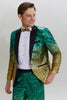 Load image into Gallery viewer, Gold Green Men&#39;s 2 Piece Notched Lapel Sequins Suits