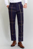 Load image into Gallery viewer, Men&#39;s 3 Piece One Button Navy Plaid Tuxedo