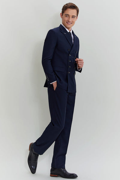 Men's Navy 2 Piece Double Breasted Suit