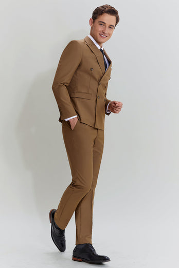 Khaki Men's 2 Piece Slim Fit Tuxedo & Suit