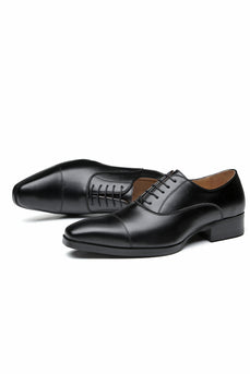 Black Men's Leather Slip-On Formal Shoes