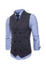 Load image into Gallery viewer, Grey Pinstripe Double Breasted Shawl Lapel Men&#39;s Suit Vest