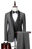 Load image into Gallery viewer, Grey Shawl Lapel Men&#39;s 3 Pieces Suits