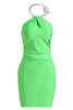 Load image into Gallery viewer, Green Halter Backless Bodycon Cocktail Dress