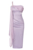 Load image into Gallery viewer, Lilac One Shoulder Bodycon Cocktail Dress with Ruffles