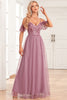 Load image into Gallery viewer, A-Line Cold Shoulder Dusty Rose Formal Dress