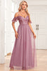 Load image into Gallery viewer, A-Line Cold Shoulder Dusty Rose Formal Dress