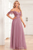 Load image into Gallery viewer, A-Line Cold Shoulder Dusty Rose Formal Dress