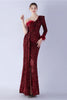 Load image into Gallery viewer, Mermaid One Shoulder Sequin Formal Dress With Feathers