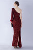 Load image into Gallery viewer, Mermaid One Shoulder Sequin Formal Dress With Feathers