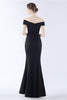 Load image into Gallery viewer, Navy Off the Shoulder Mermaid Crepe Formal Dress with Slit