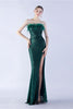 Load image into Gallery viewer, Dark Green Strapless Sequin Sheath Formal Dress with Feather