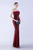 Load image into Gallery viewer, Dark Green Strapless Sequin Sheath Formal Dress with Feather