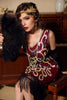 Load image into Gallery viewer, Burgundy Asymmetrical V Neck 1920s Flapper Dress