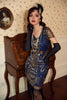 Load image into Gallery viewer, Blue 1920 Retro Sequin Dress