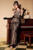 Load image into Gallery viewer, Jewel Black Blush 1920s Party Dress with Backless