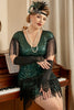 Load image into Gallery viewer, Dark Green Plus Size 1920s Gatsby Dress