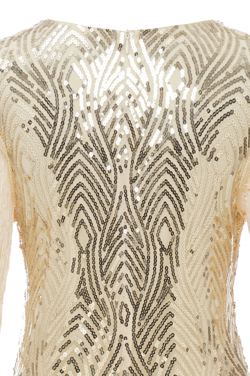 Load image into Gallery viewer, 1920S Vintage Sequined Fringe Dress