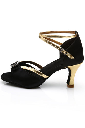 Black and Gold T-Straps 1920s Sandal