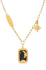 Load image into Gallery viewer, Gold Enamel Necklace Clavicle Chain