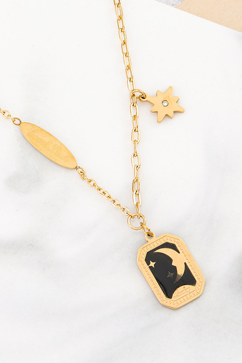 Load image into Gallery viewer, Gold Enamel Necklace Clavicle Chain