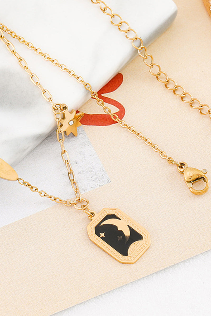 Load image into Gallery viewer, Gold Enamel Necklace Clavicle Chain