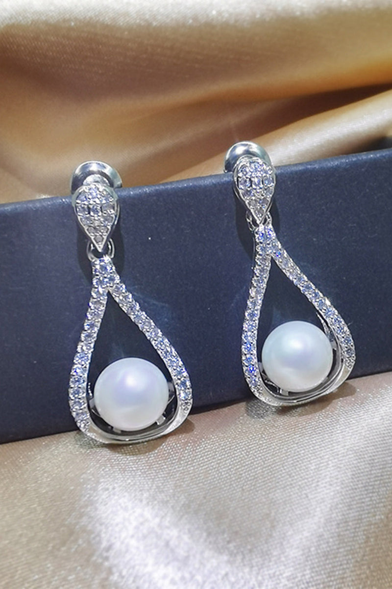 Load image into Gallery viewer, Pearl Water Drop Earrings