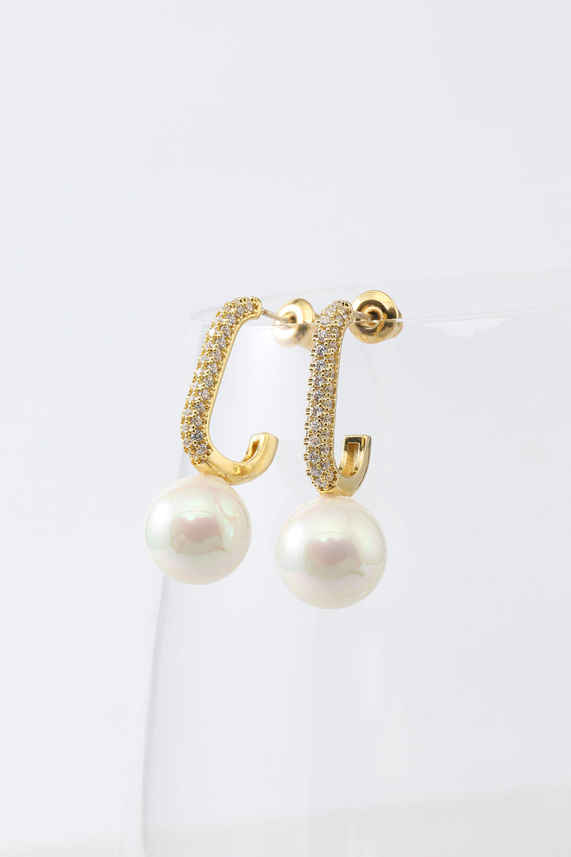 Load image into Gallery viewer, Pearl Water Drop Earrings