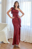 Load image into Gallery viewer, Red Sequins Mermaid Long Prom Dress with Ruffles