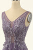 Load image into Gallery viewer, Tulle Purple A-line Prom Dress