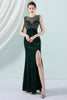 Load image into Gallery viewer, Dark Green Mermaid Bateau Neck Prom Dress