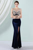 Load image into Gallery viewer, Dark Green Mermaid Bateau Neck Prom Dress