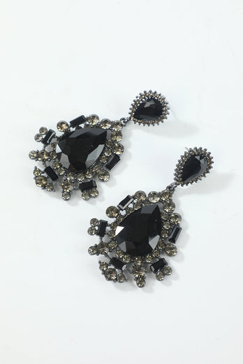 Black Headpiece Drop Earrings Five Pieces 1920s Accessories Set