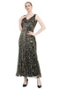 Load image into Gallery viewer, Sequin V-neck Midi 1920s Flapper Dress