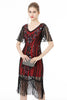 Load image into Gallery viewer, Black Fringes Sparkly 1920s Dress with Short Sleeves